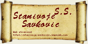 Stanivoje Savković vizit kartica